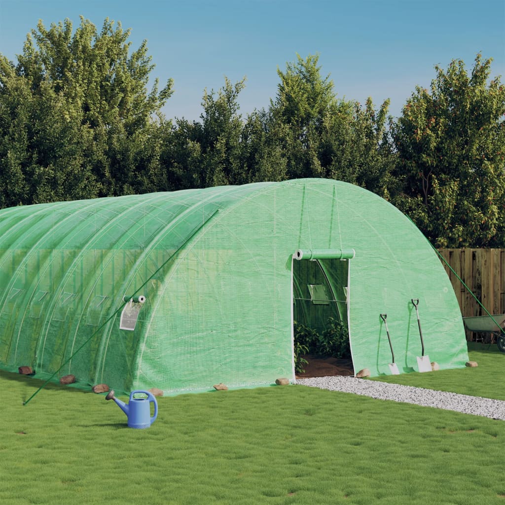 Vetonek Invernadero con estructura de acero verde 48 m² 8x6x2,85 m