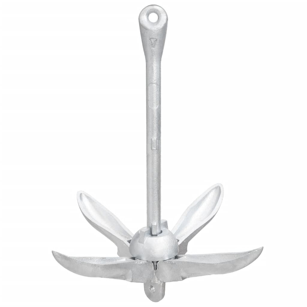 Ancla plegable cuerda hierro fundido galvanizado plata 8 kg vidaXL