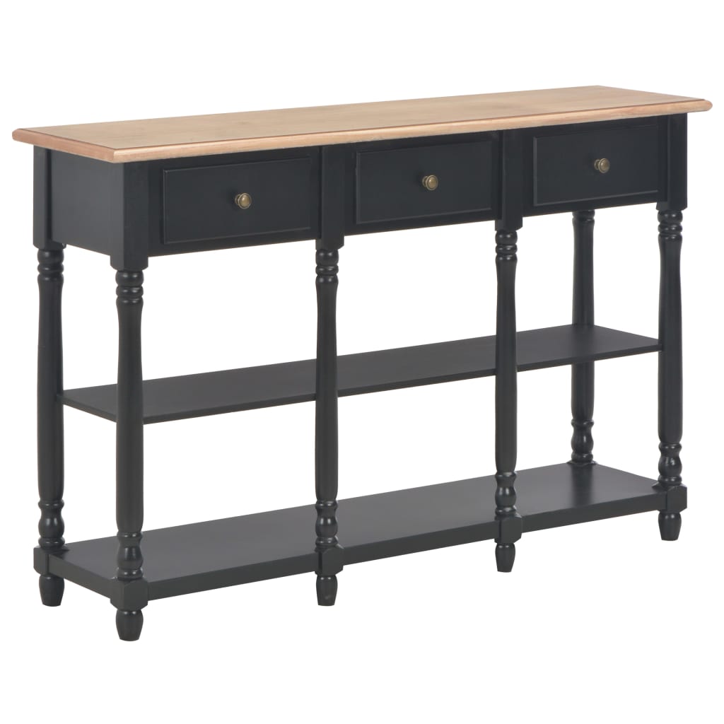 Vetonek Mesa consola de madera de ingeniería negro 110x30x76cm