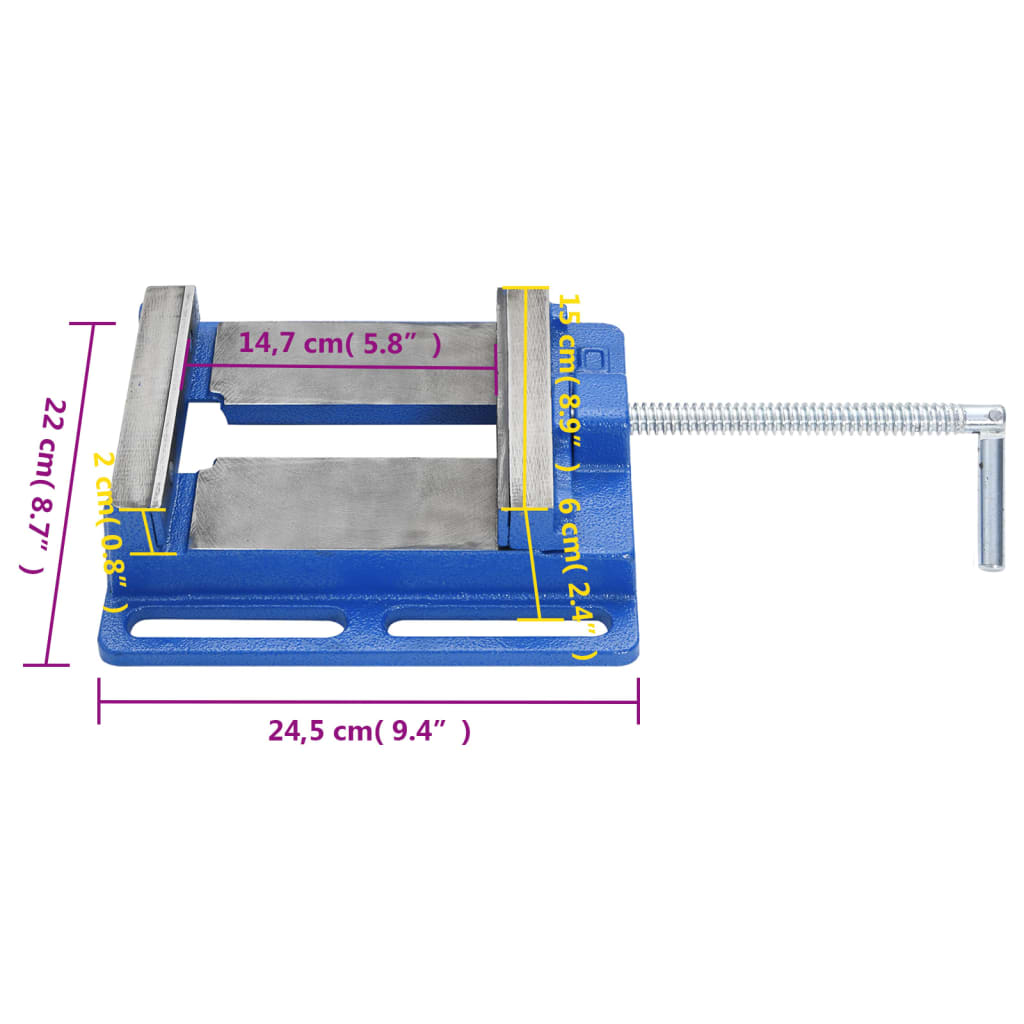 Mordaza para taladro hierro fundido azul 150 mm