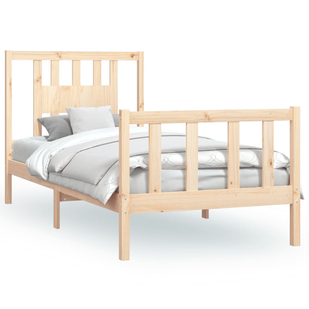 Vetonek Estructura de cama sin colchón madera maciza de pino 90x200 cm