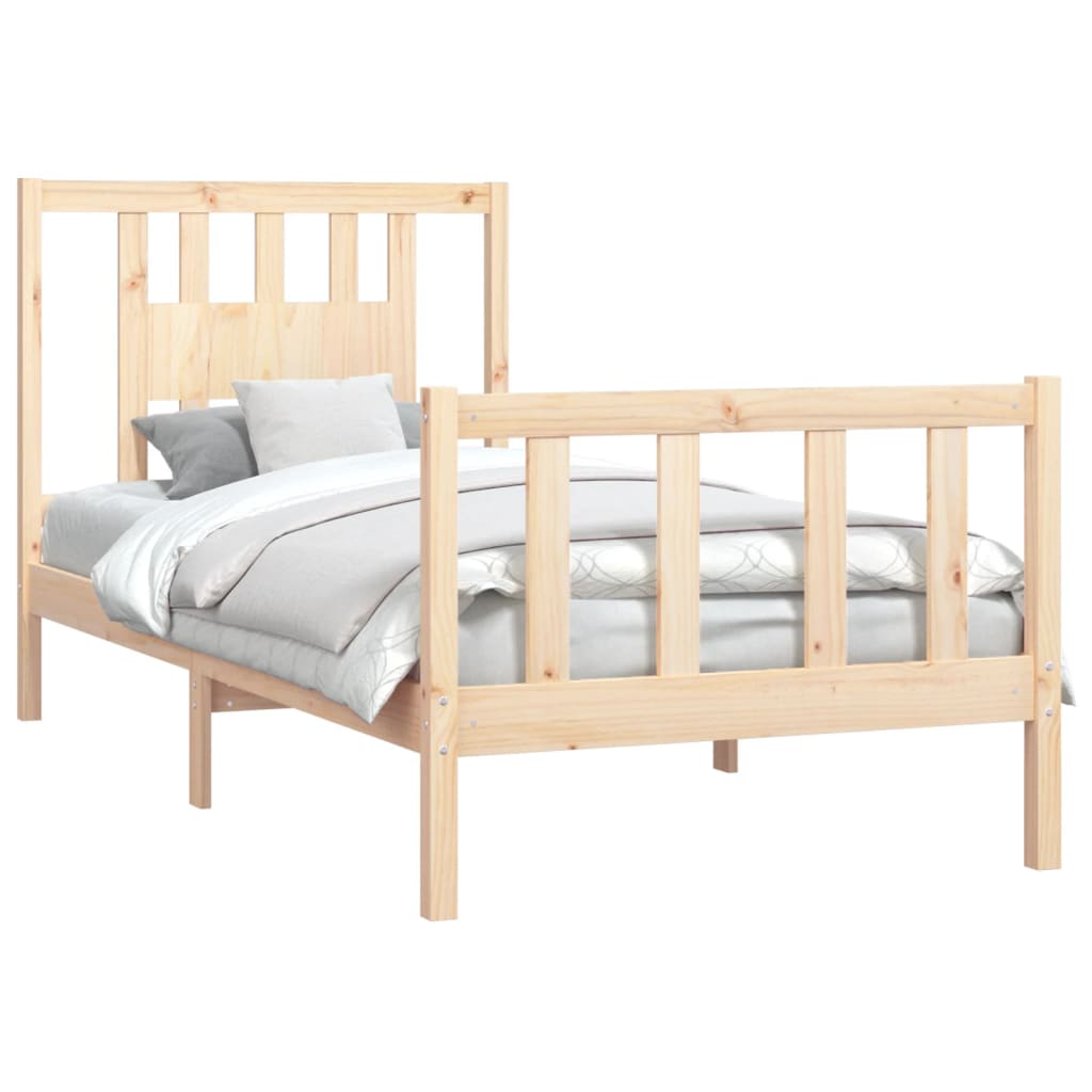 Estructura de cama sin colchón madera maciza de pino 90x200 cm - Vetonek
