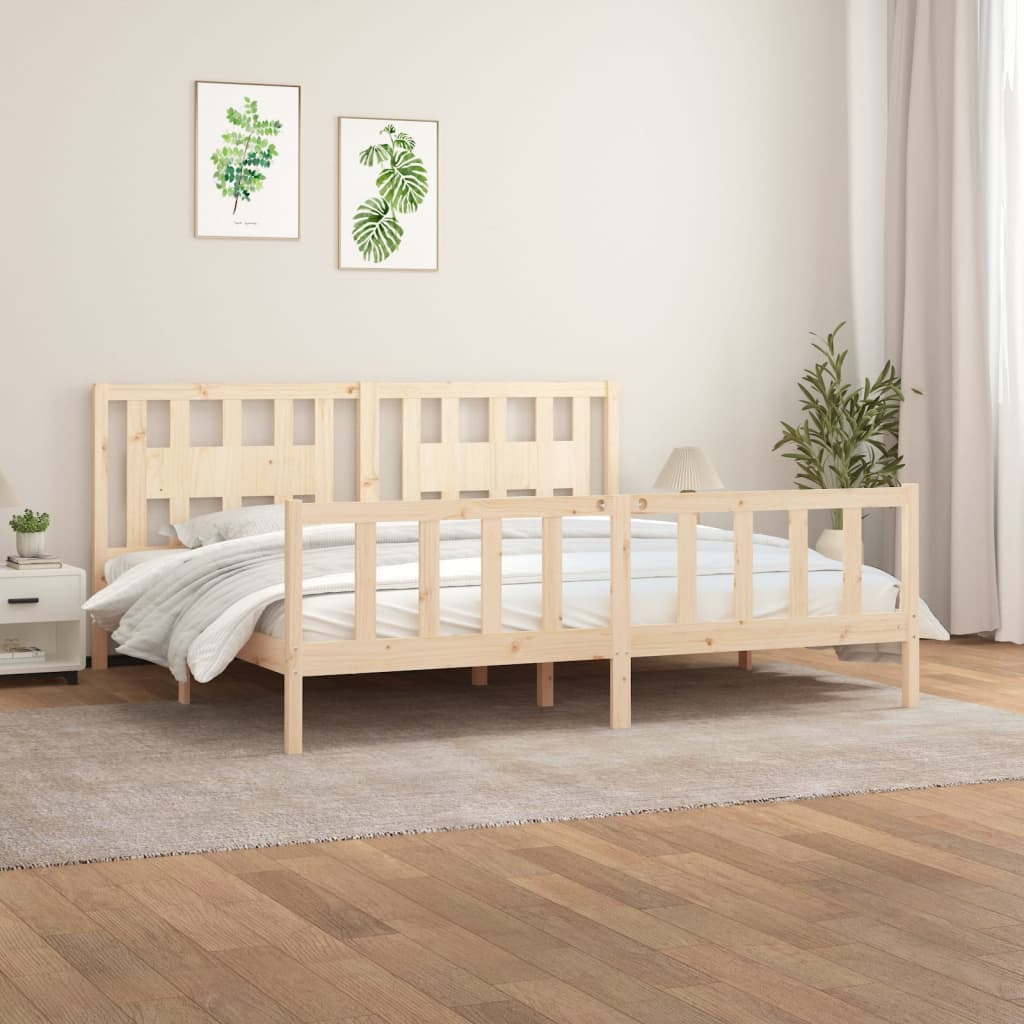 Vetonek Estructura de cama sin colchón madera maciza de pino 200x200 cm