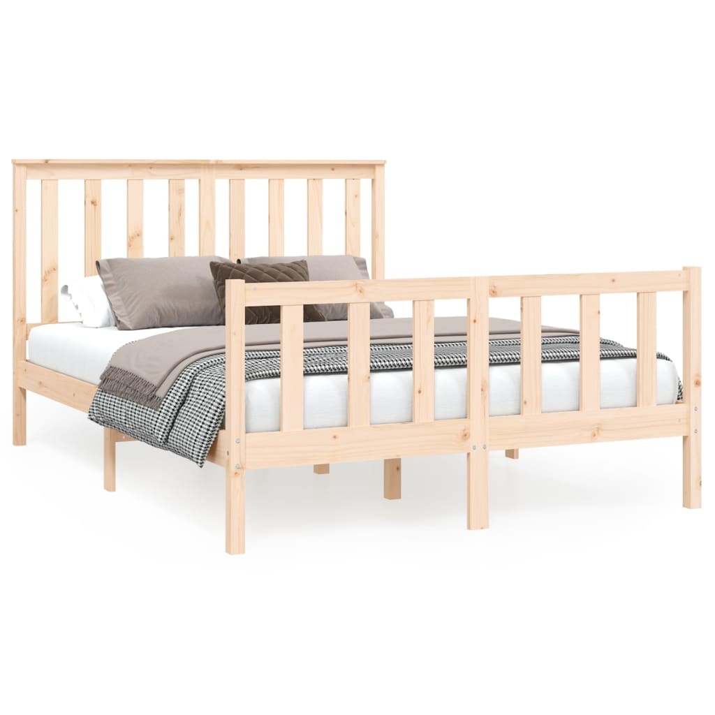 Estructura de cama sin colchón madera de pino blanca 140x200 cm vidaXL