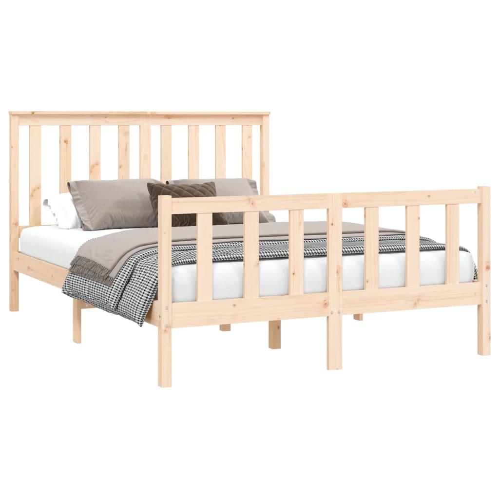 Estructura de cama sin colchón madera de pino blanca 140x200 cm vidaXL