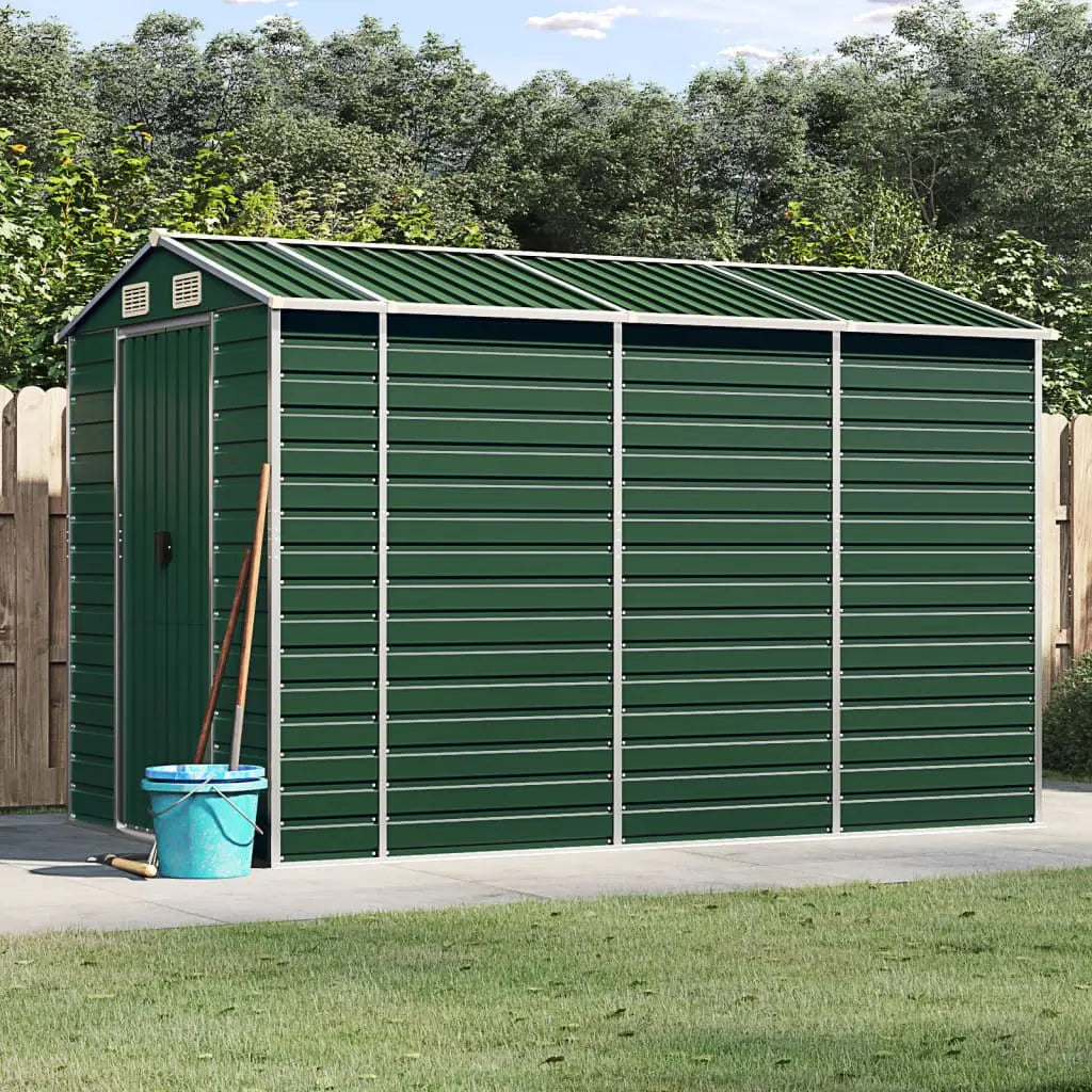 Cobertizo de jardín acero galvanizado verde 191x300x198 cm v4344 Vetonek