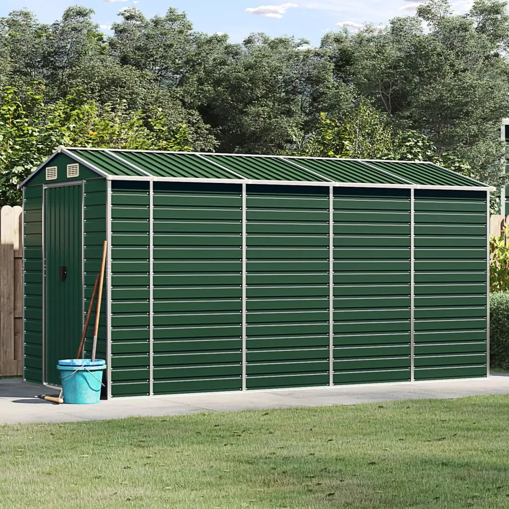 Cobertizo de jardín acero galvanizado verde 191x385x198 cm v4351 Vetonek