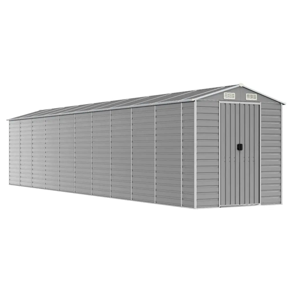 Vetonek Cobertizo de jardín acero galvanizado gris claro 191x895x198 cm