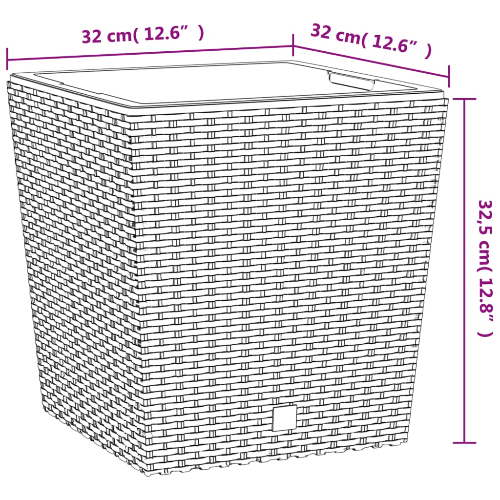 Macetero con interior extraíble PP ratán gris antracita 21/32 L vidaXL