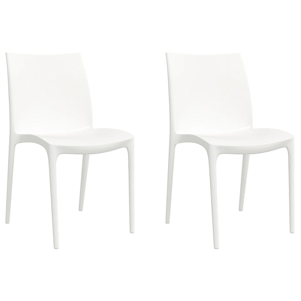 Sillas de jardín 2 uds polipropileno blanco 50x46x80 cm - Vetonek