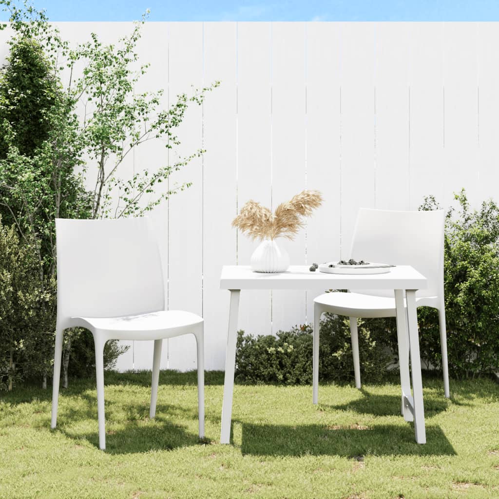 Vetonek Sillas de jardín 2 uds polipropileno blanco 50x46x80 cm