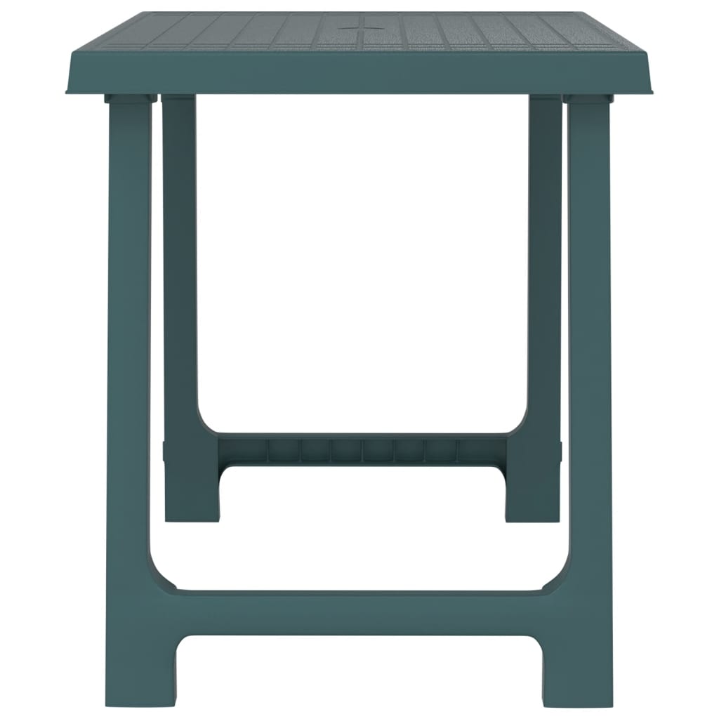 Mesa de camping con aspecto de madera PP verde 79x56x64 cm vidaXL