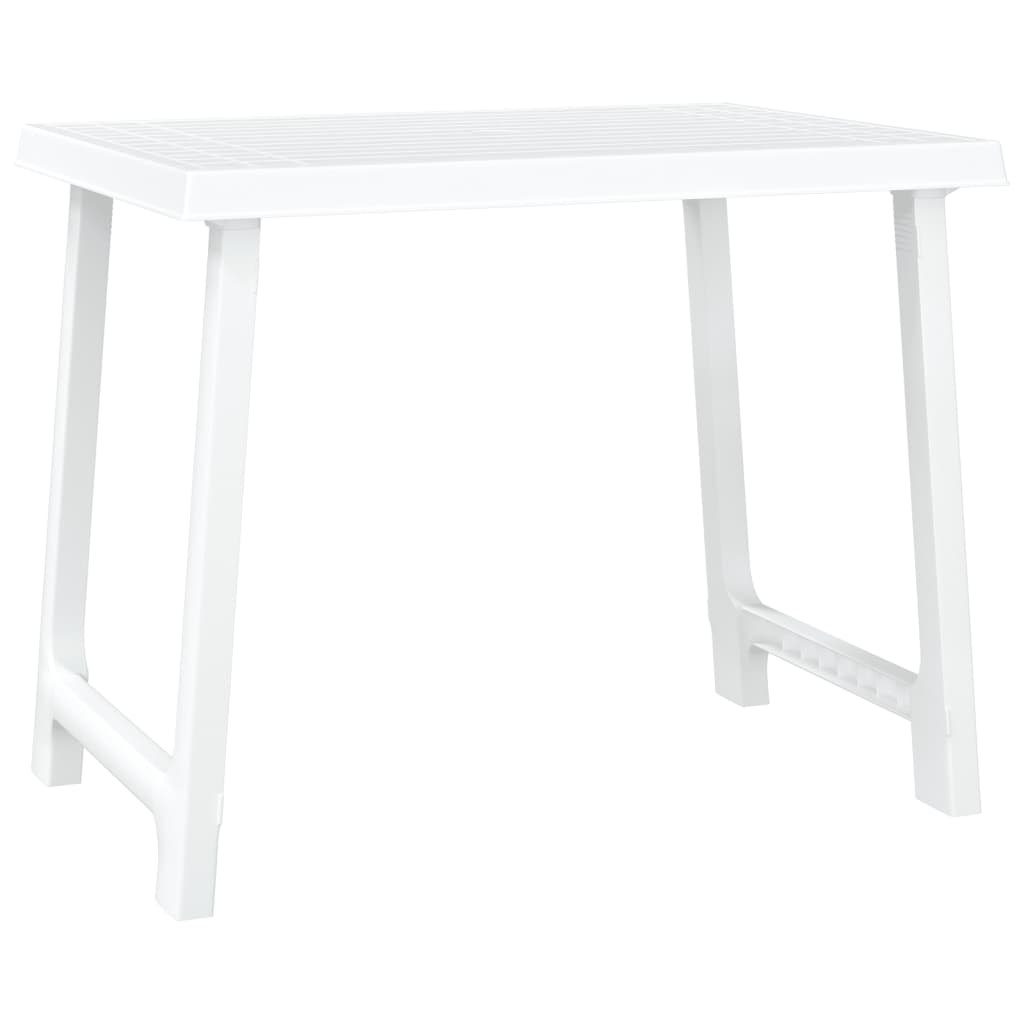 Mesa de camping con aspecto de madera PP blanco 79x56x64 cm