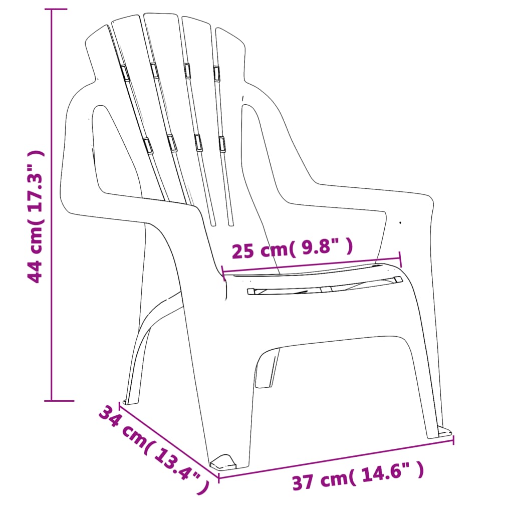 Garden chairs Children 2 units Wood Appearance PP pink 37x34x44 cm