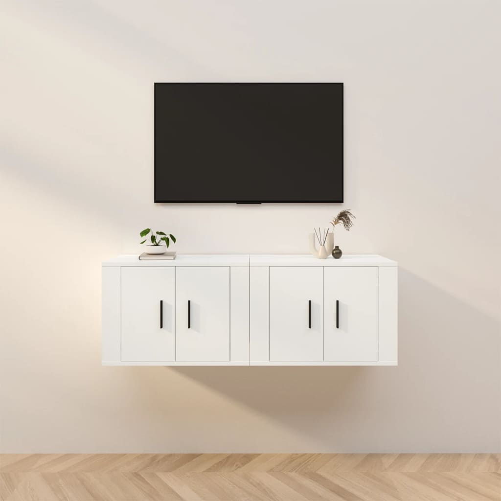 Vetonek Muebles para TV de pared 2 uds blanco 57x34,5x40 cm