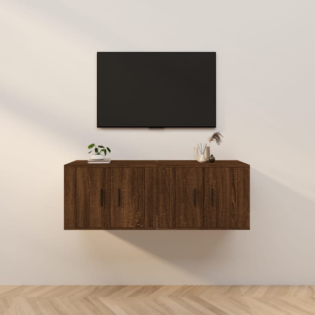 Vetonek Muebles para TV de pared 2 uds roble marrón 57x34,5x40 cm