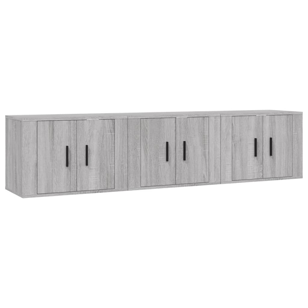 Muebles para TV de pared 3 uds gris Sonoma 57x34,5x40 cm vidaXL