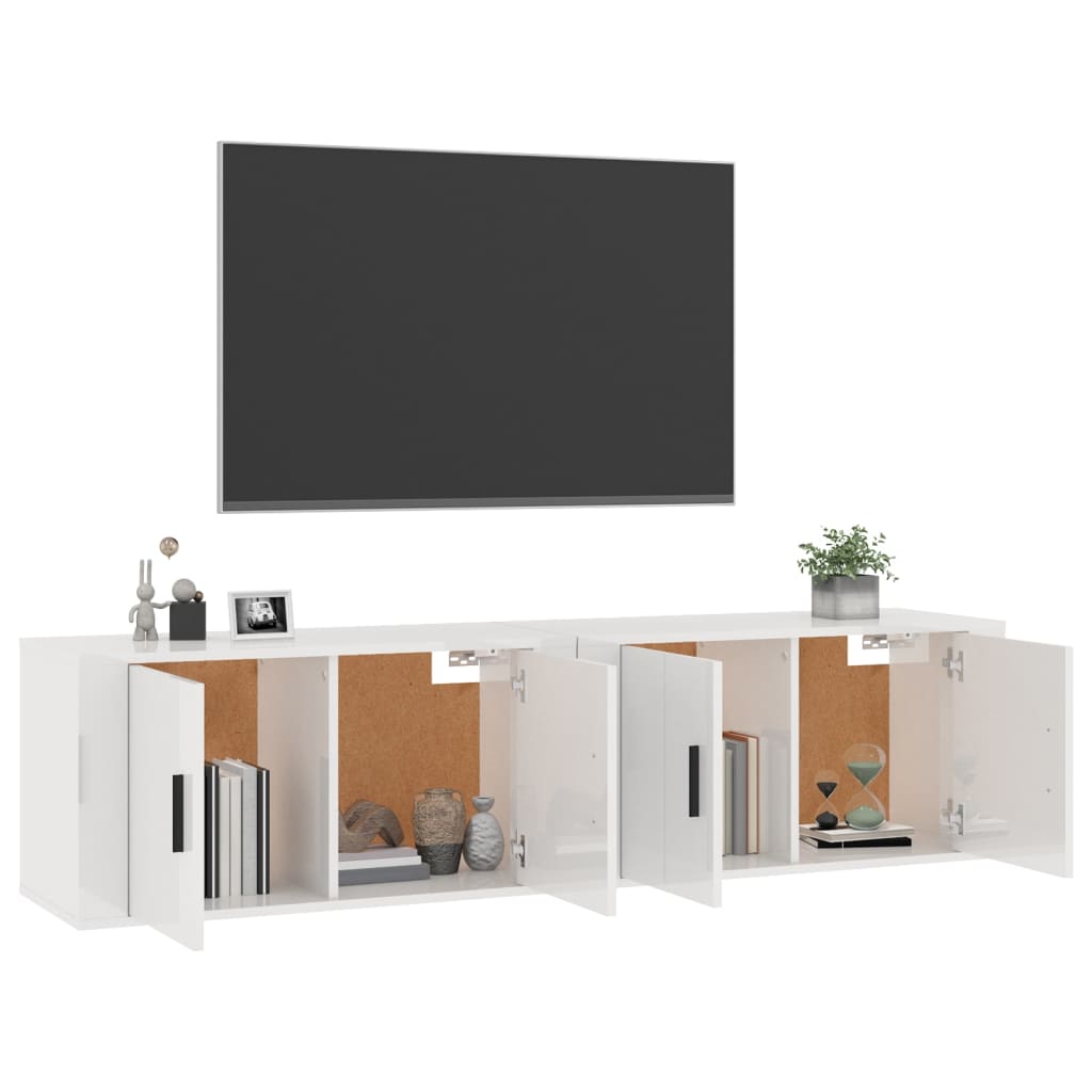 Blon -White mobili TV bianchi accecanti 80x34,5x40 cm