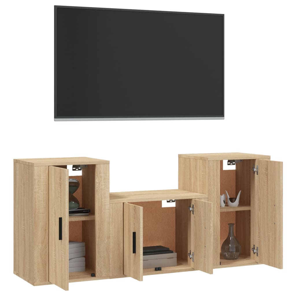 Furniture set for TV 3 pcs wood oak nexus