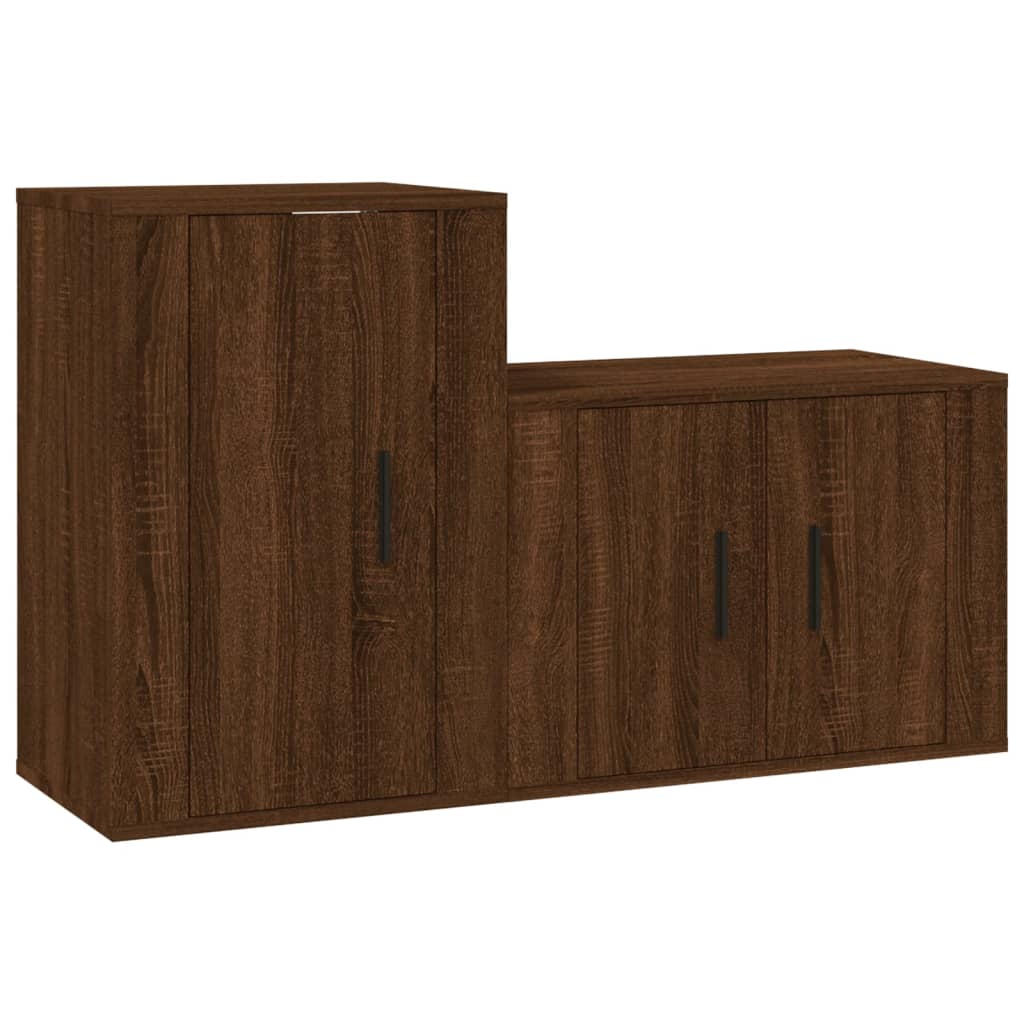 Set de muebles para TV 2 pzas madera roble marrón vidaXL