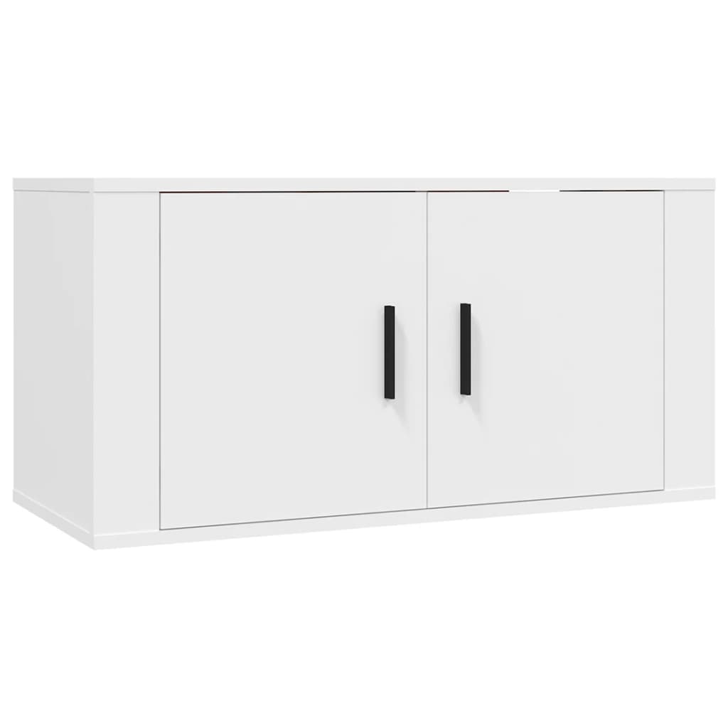 3 pieces tv furniture set white plywood v98