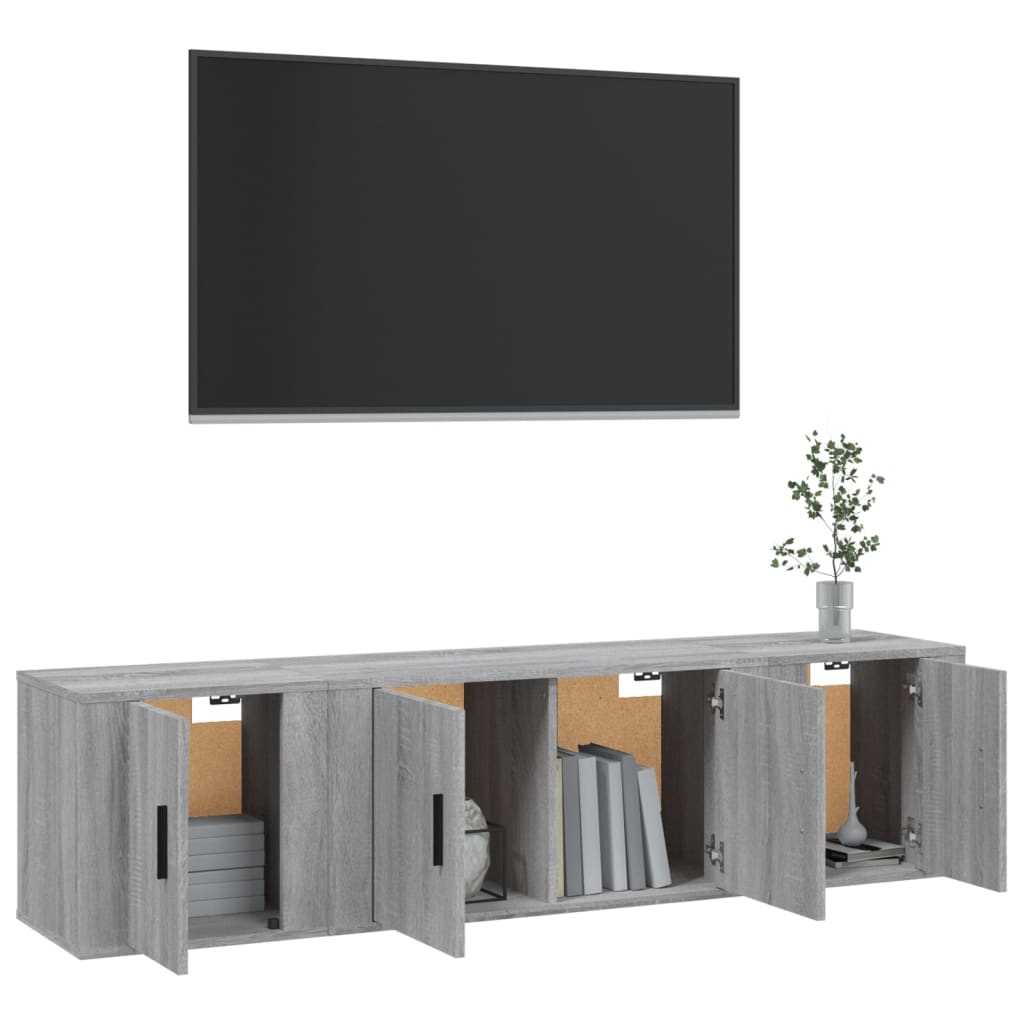 Ensemble de meubles pour la télévision 3 PCS en bois gris sonoma