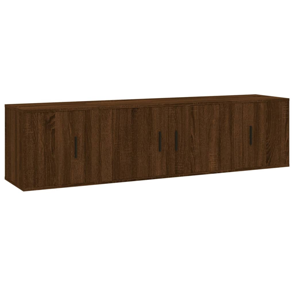 Set de muebles para TV 3 pzas madera roble marrón vidaXL