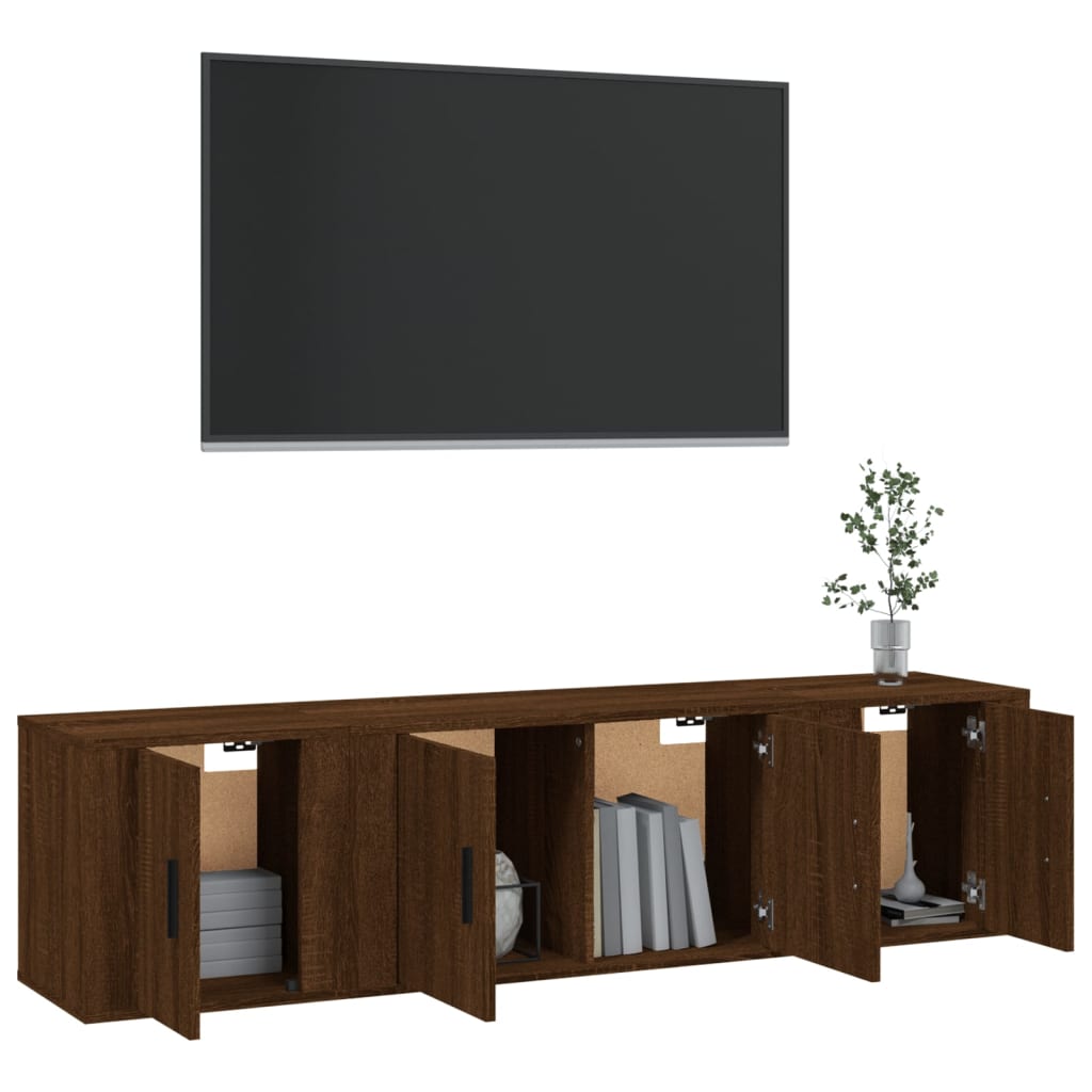 Set de muebles para TV 3 pzas madera roble marrón vidaXL