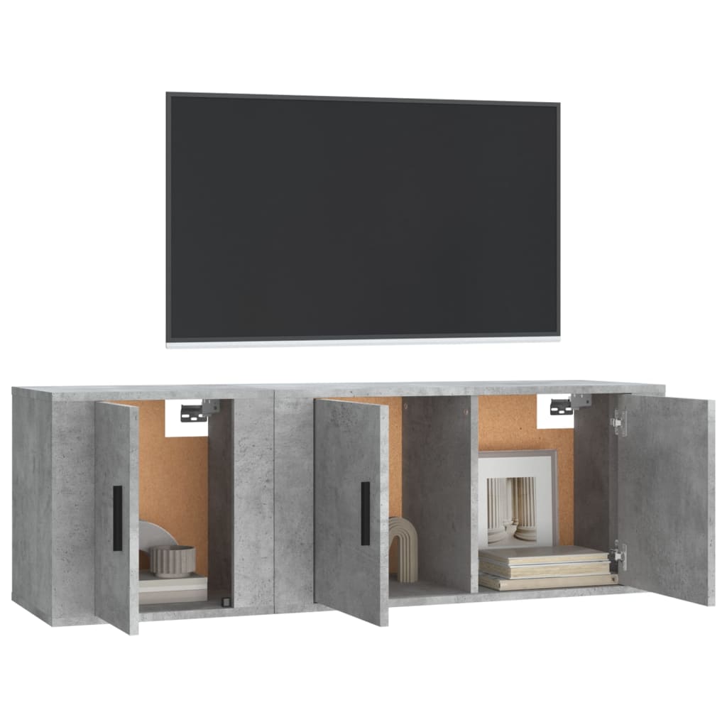 TV furniture set 2 pcs gray wood concrete