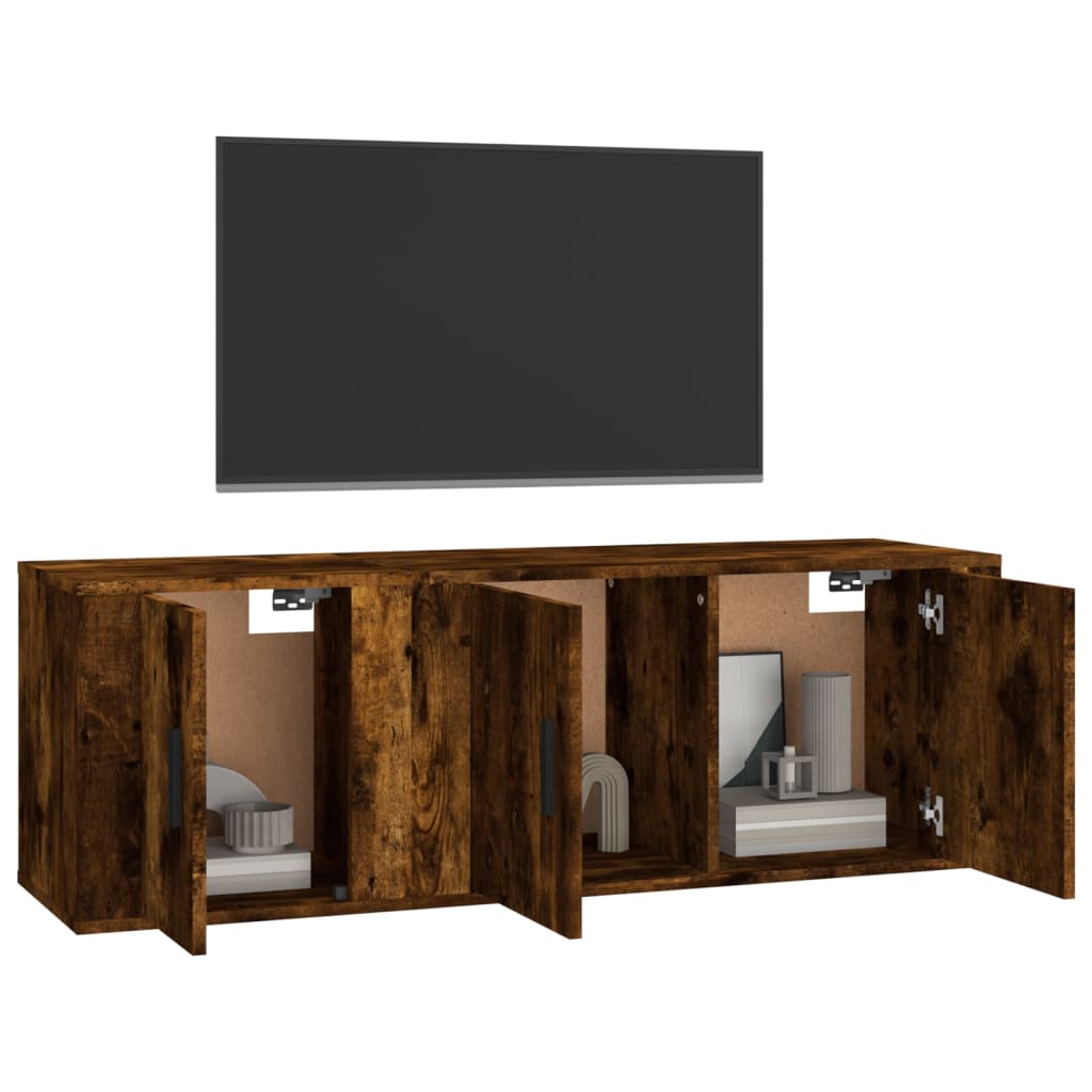 Set de muebles de TV 2 pzas madera roble ahumado vidaXL