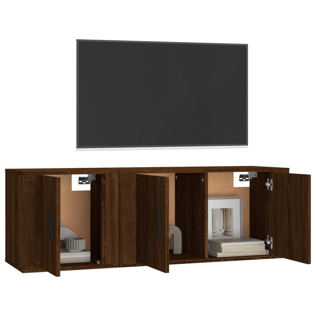 Set de muebles para TV 2 pzas madera roble marrón vidaXL