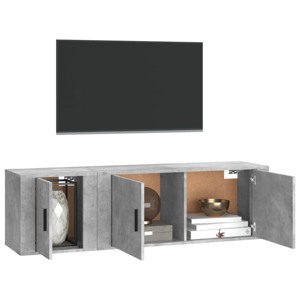 Set de muebles de TV 2 pzas madera gris hormigón vidaXL