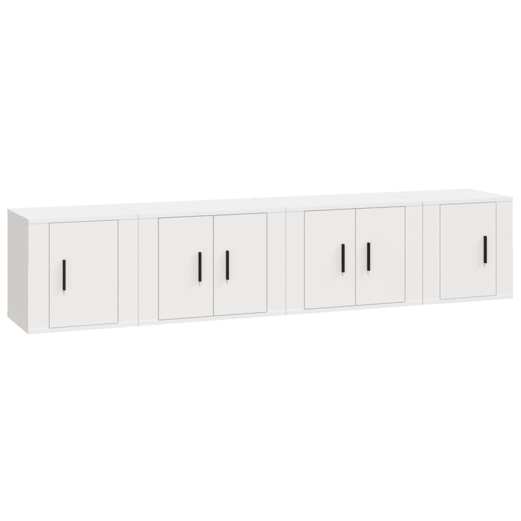 Set de muebles para TV 4 piezas madera blanco vidaXL