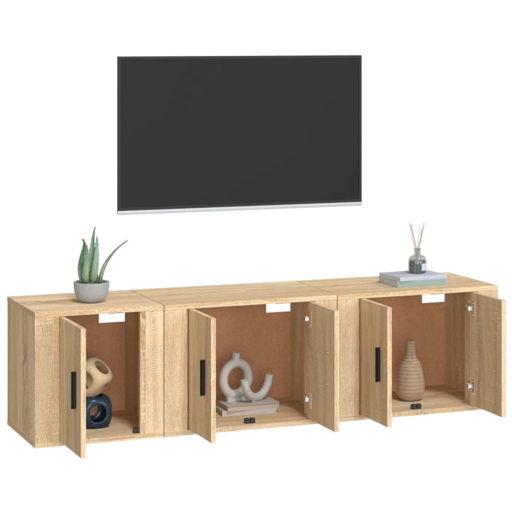 Furniture set for TV 3 pcs wood oak nexus