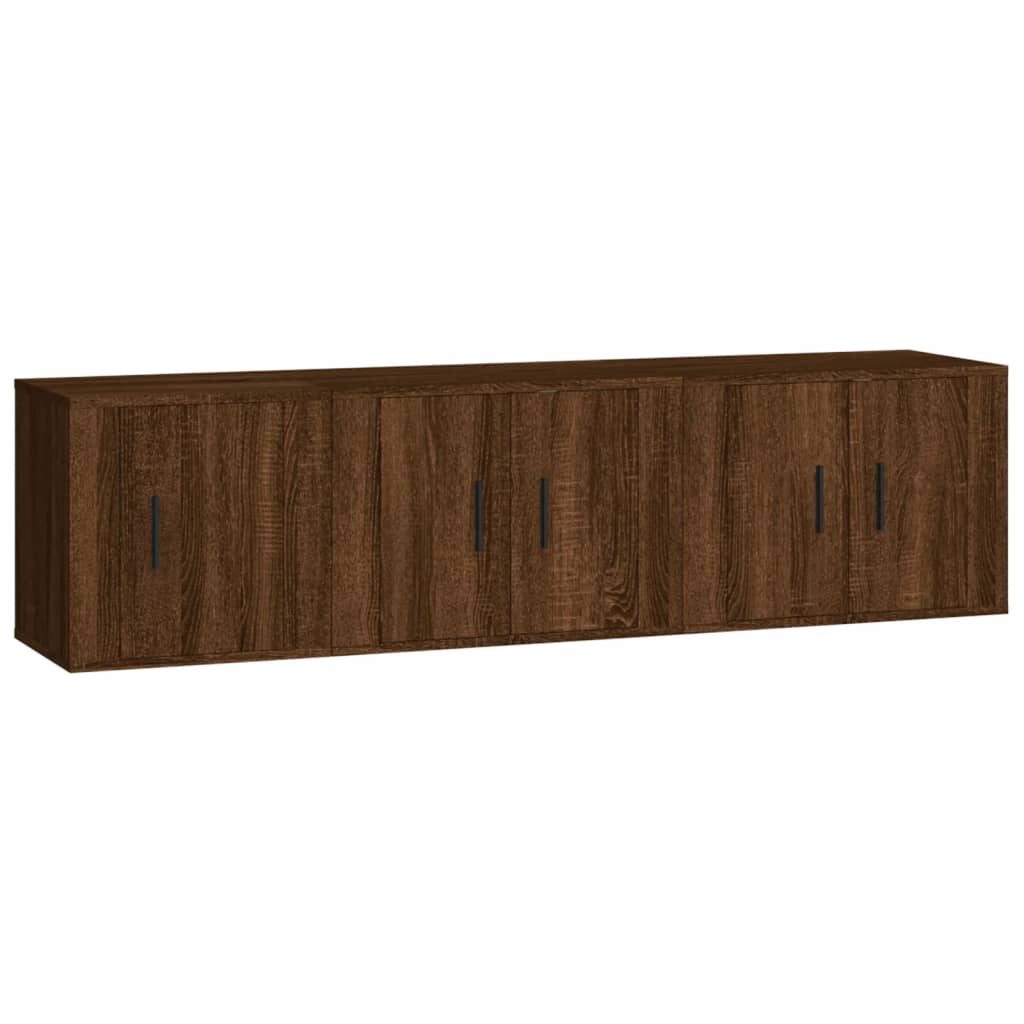 Set de muebles para TV 3 pzas madera roble marrón vidaXL