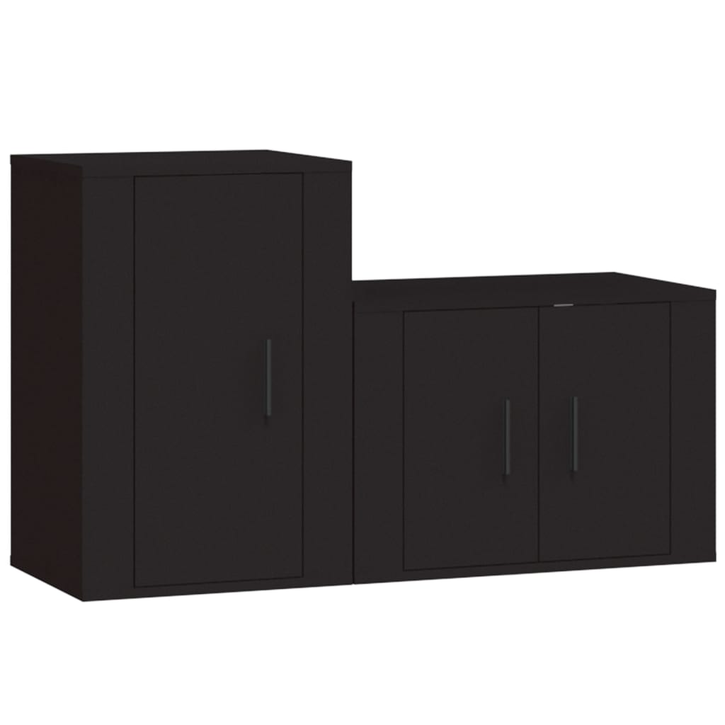 Set de muebles para TV 2 piezas madera negro vidaXL