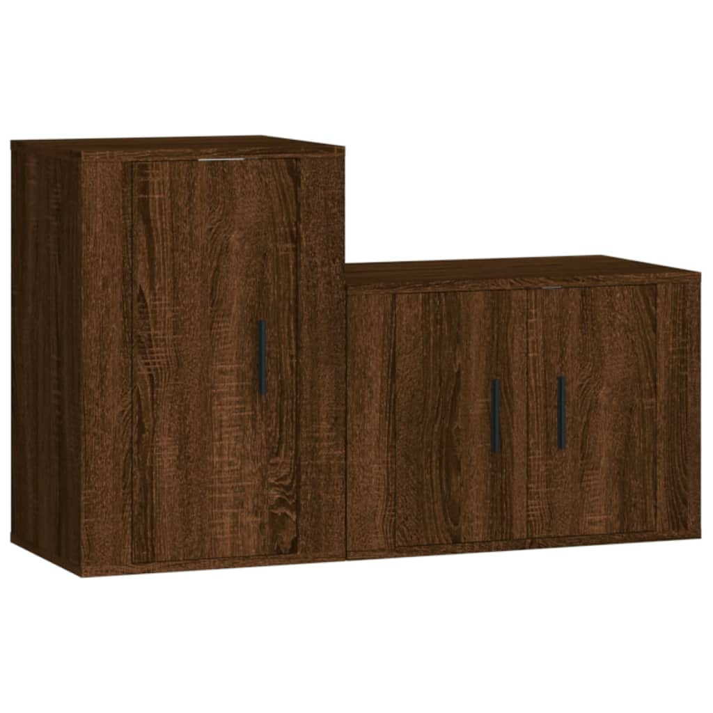 Set de muebles para TV 2 pzas madera roble marrón vidaXL