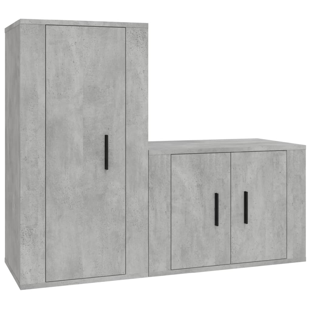 Set de muebles de TV 2 pzas madera gris hormigón vidaXL