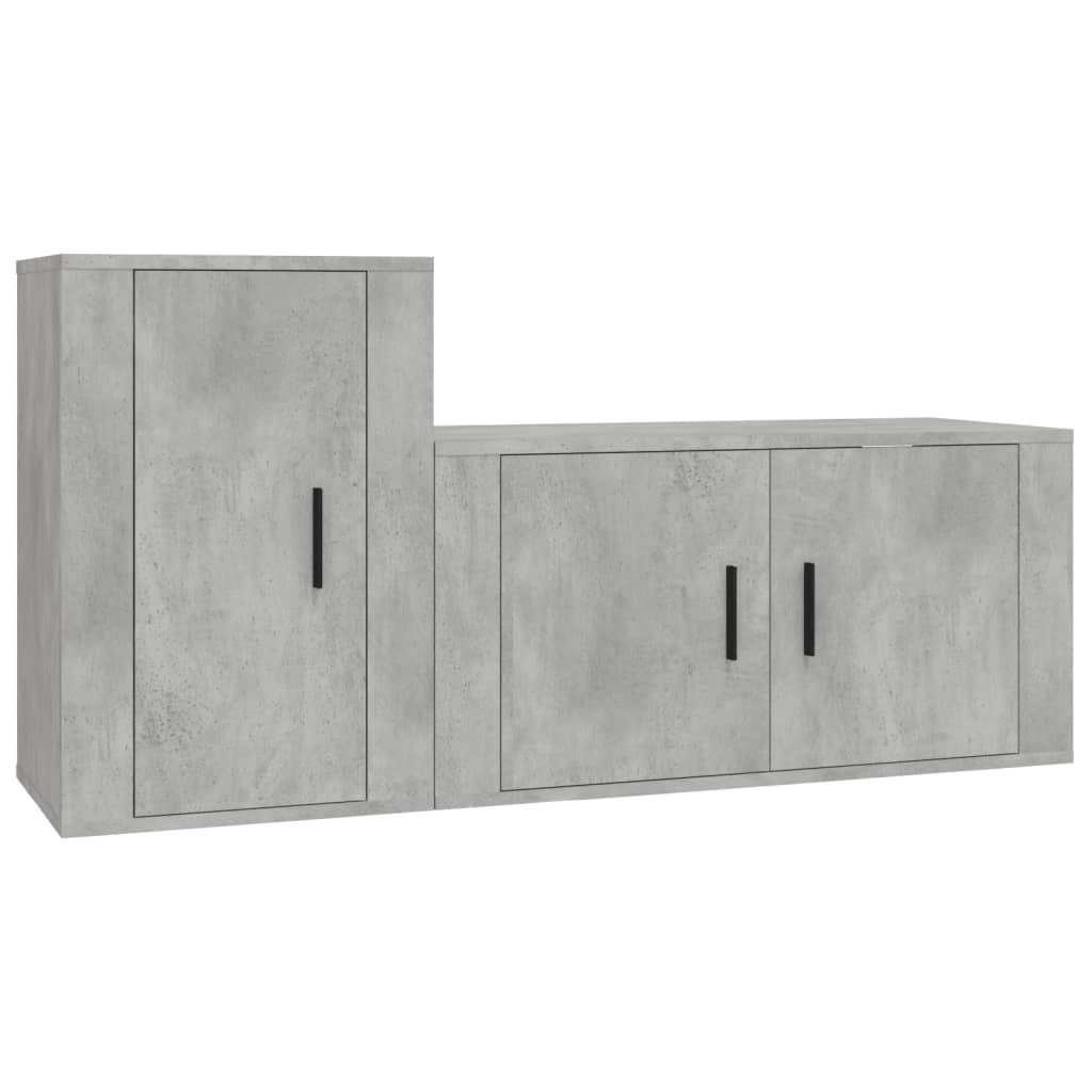 Set de muebles de TV 2 pzas madera gris hormigón vidaXL