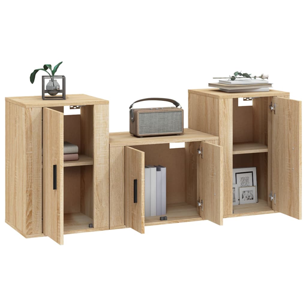 Furniture set for TV 3 pcs wood oak nexus