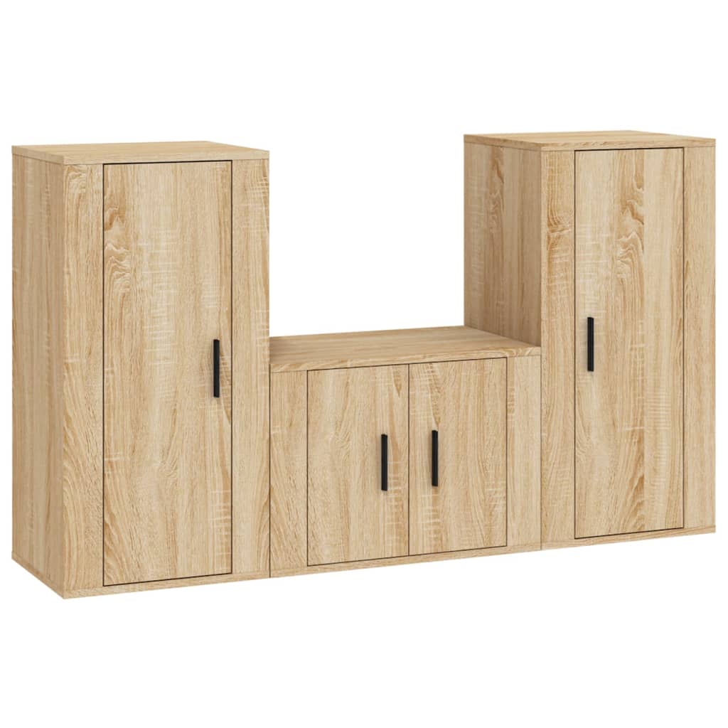 Set de muebles para TV 3 pzas madera roble Nexus vidaXL