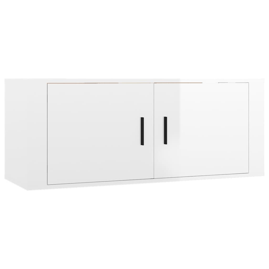 Conjunto de móveis de TV 3 PCs Plywood White Shine V36