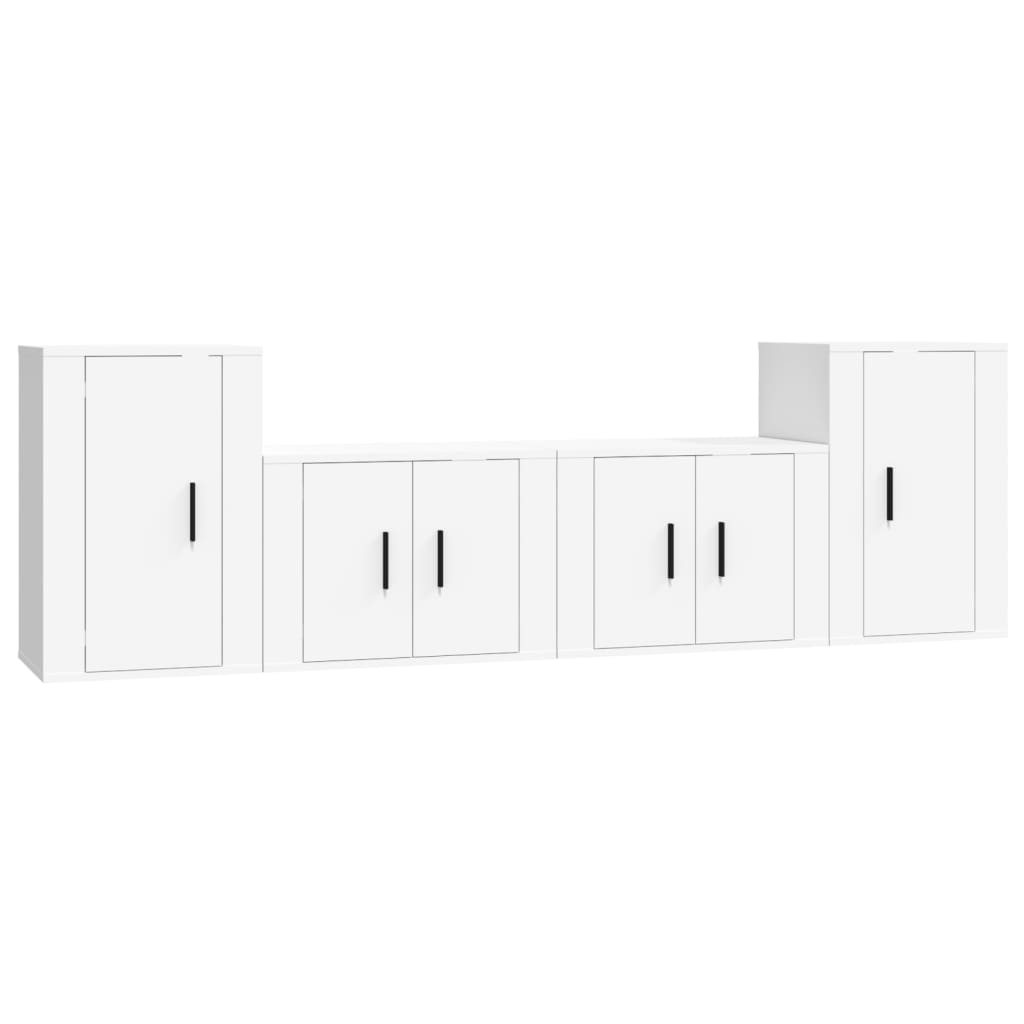 Set de muebles para TV 4 piezas madera blanco vidaXL