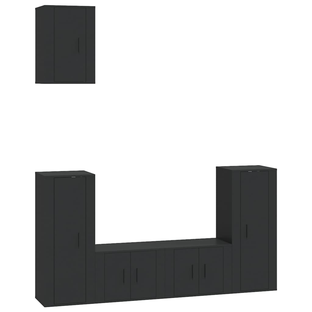 Set de muebles para TV 5 piezas madera negro vidaXL