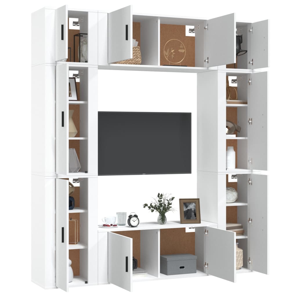 Set de muebles para TV 8 piezas madera blanco vidaXL