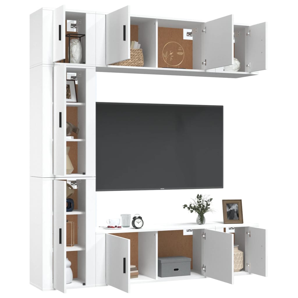 Set de muebles para TV 7 piezas madera blanco vidaXL