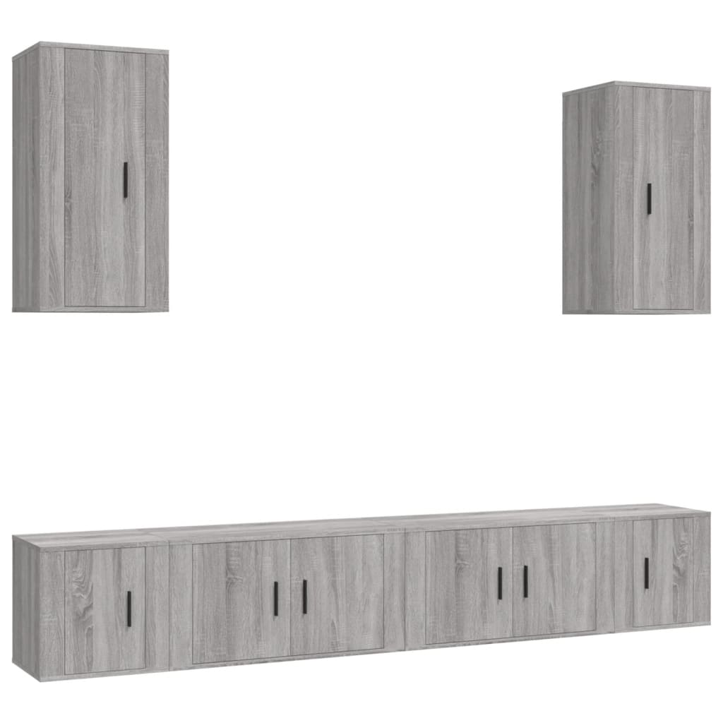 Set de muebles para TV 6 pzas madera gris Sonoma vidaXL