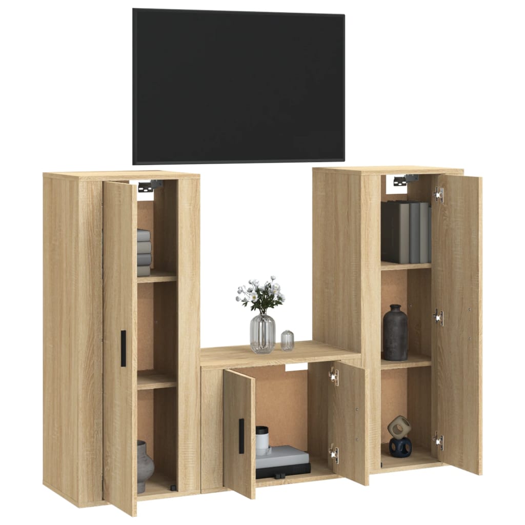 Furniture set for TV 3 pcs wood oak nexus