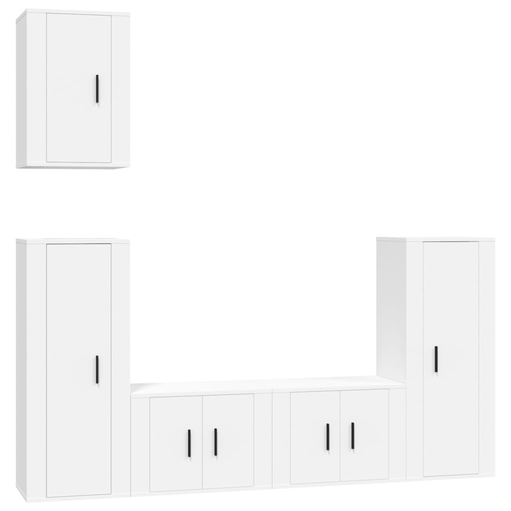 Set de muebles para TV 5 piezas madera blanco vidaXL