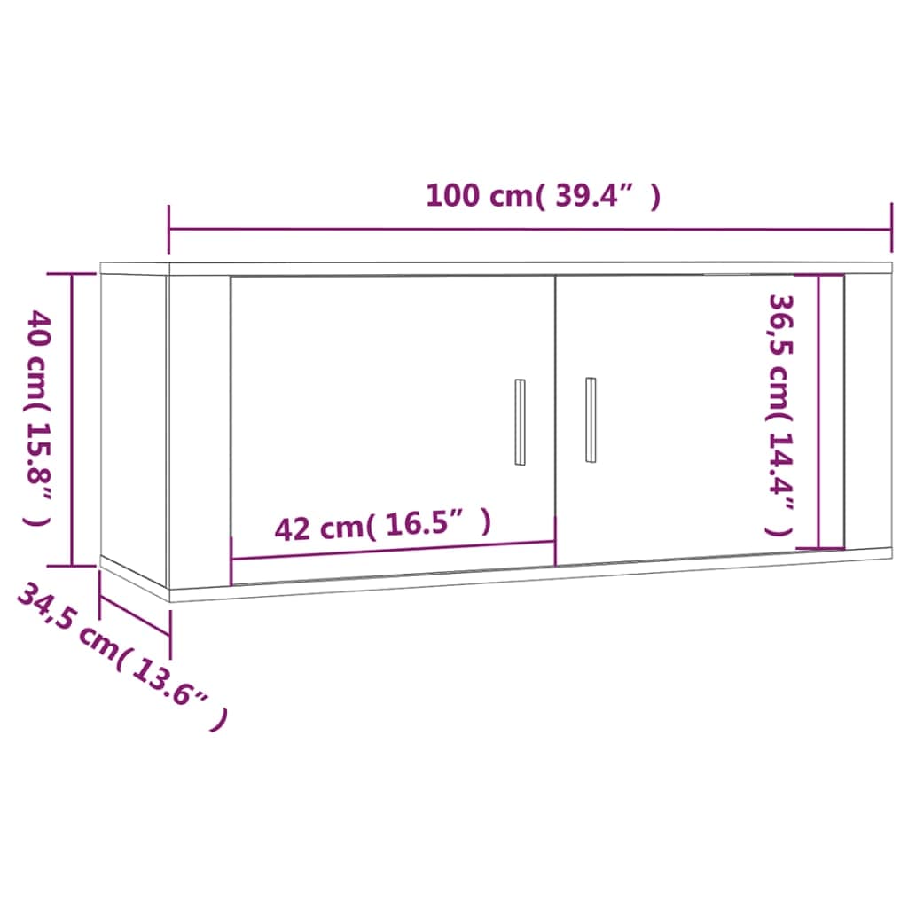 Set de muebles de TV 4 pzas madera roble ahumado vidaXL